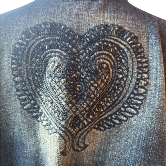 1990s MXM Embroidered Heart‎ Button Down Denim Jacket - Picture 5 of 8